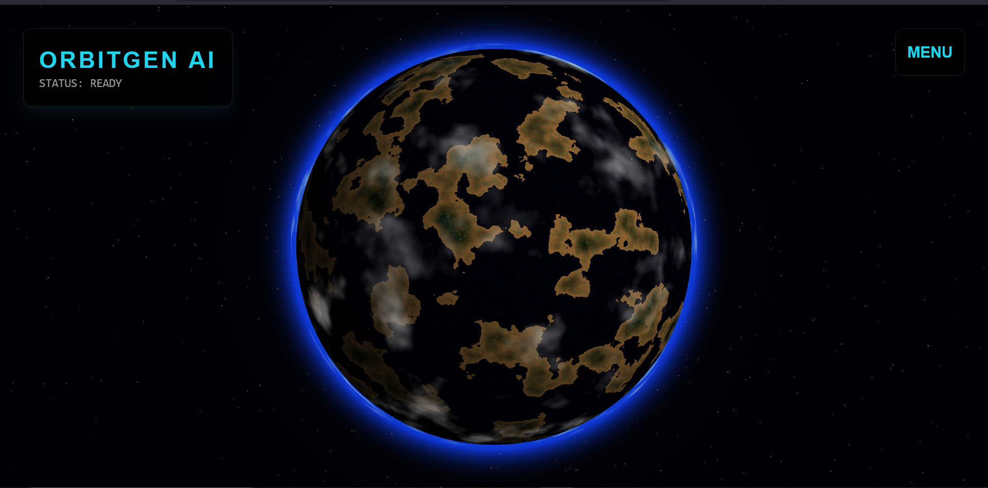 OrbitGen-AI — Procedural planet with atmospheric glow